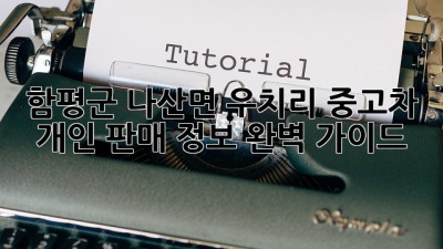 함평군 나산면 우치리 중고차 개인 판매 정보 완벽 가이드