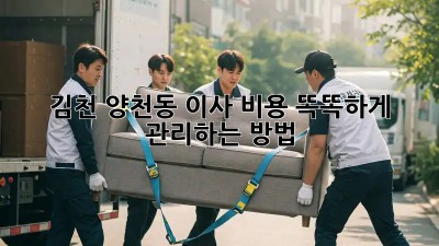김천 양천동 이사, 비용 똑똑하게 관리하는 방법!