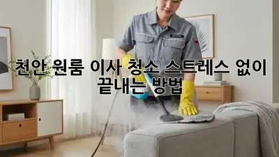 천안 원룸 이사 청소, 스트레스 없이 끝내는 방법!